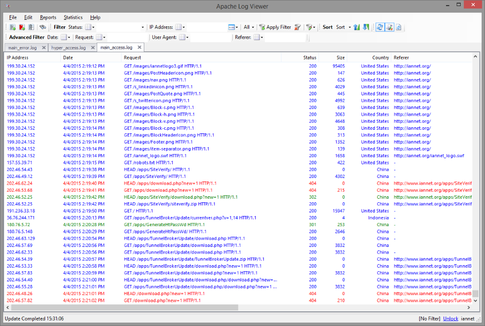 httpLogsViewer software